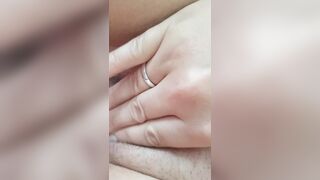 Masturbating after cumshot creampie pussy at midday