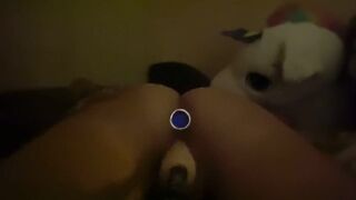 sex machine fucks me with a plug in my ass. best angle, very close