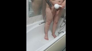 Step mom naked in bathroom get her body Cummed and fucked by step son